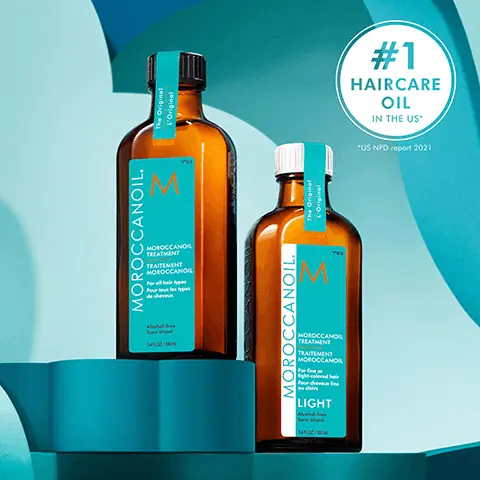 Image 1: number 1 haircare oil in the US. Image 2: Key ingredients argan oil rich in antioxidants it hydrates and nourishes hair, linseed extract contains fatty acids to hep improve the health of hair. Image 3: before and after model shot increase shin by 118%. Image 4: which treatment is right for you? light = for fine or light coloured hair, lighter in colour and texture. original for medium to thick hair, ideal for curls