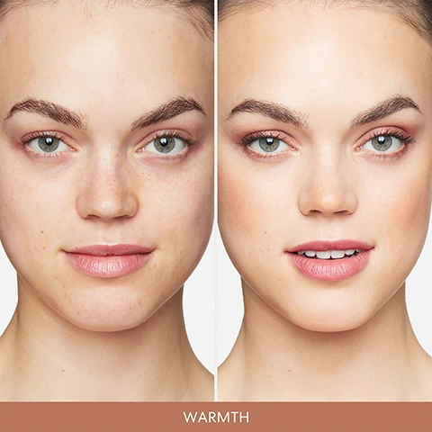 Image 1 - A woman with clear skin before and after makeup application, showing a natural look on the left and a polished appearance on the right, with the word WARMTH below the images.
Image 2 - Image shows a side-by-side comparison of a womans face labeled Before on the left and After on the right, showcasing a makeup transformation with enhanced features and a more polished look, with the word WARMTH displayed at the bottom.
Image 3 - A side-by-side comparison of a womans face labeled BEFORE on the left and AFTER on the right, showing enhanced warmth in skin tone and makeup, with visible text reading WARMTH at the bottom.