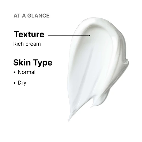 Image 1 - A swirl of white cream illustrating product details, with text reading AT A GLANCE Texture Rich cream Skin Type Normal Dry. Image 2 - A white cream in a clear container is shown next to text listing key ingredients including Mixed Hydroxy Acid Blend and Botanical Extracts. Image 3 - A close-up of a person applying white cream to their cheek near their eye, with visible text that reads Gently exfoliates + nourishes to refine skin texture. Image 4 - A jar of SkinCeuticals Renew Overnight Dry cream with a smear of cream on a clear surface and text that says CLINICALLY PROVEN RESULTS Gently Exfoliates to refine texture Delivers all night hydration Does Not Disrupt the skin barrier SKINCEUTICALS RENEW OVERNIGHT DRY NIGHTTIME SKIN-REFINING MOISTURIZER FOR NORMAL OR DRY SKIN MOISTURIZE. Image 5 - The image shows how to apply moisturizer, with a hand holding a jar in step 1 and cream being applied to a face in step 2, next to text that reads HOW TO APPLY Step 1 At night after cleansing and toning, apply a generous amount of moisturizer to clean hands. SKINCEUTICALS RENEW OVERNIGHT DRY NIGHTTIME SKIN-REFINING MOISTURIZER FOR NORMAL OR DRY SKIN MOISTURIZE ml / 2 fl oz Step 2 Gently apply to the face, neck, and chest. If using at night, apply after retinol application. Image 6 - A smiling aesthetician with long dark hair wearing a black top is shown next to text that reads AESTHETICIAN INSIGHT This skin refining overnight moisturizer hydrates and gently exfoliates skin with a 10% hydroxy acid blend. I recommend this for anyone with dry, dull, or rough skin texture. - Cori Ramos SkinCeuticals Pro and Licensed Aesthetician. Image 7 - Customer review image showing a jar of SkinCeuticals Renew Overnight Dry cream next to the review text which reads CUSTOMER REVIEW, 4.5 out of 5 stars, Rich night cream - I have dry skin and have been using this for a few years now. It hydrates my skin without leaving a greasy finish. I use this at night before bed and always wake up with fresh, hydrated and glowing skin. I also have very sensitive skin and breakout very easily but this product never irritates my skin. 10/10 would recommend especially for those with dry skin. - Lee, Dermstore Customer, SKINCEUTICALS, RENEW OVERNIGHT DRY, NIGHTTIME SKIN-REFINING MOISTURIZER FOR NORMAL OR DRY SKIN, MOISTURIZE. Image 8 - A graphic shows a 4-step nighttime skincare routine with four products and the text COMPLETE THE NIGHTTIME ROUTINE STEP 1 CLEANSE GENTLE CLEANSER STEP 2 PREVENT RESVERATROL B E STEP 3 CORRECT HYDRATING B5 GEL STEP 4 MOISTURIZE RENEW OVERNIGHT DRY.