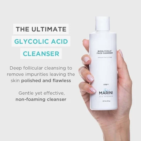 The ultimate Glycolic acid cleanser: Deep follicular cleansing to remove impurities leaving the skin polished and flawless. Gentle yet effective, non foaming cleanser