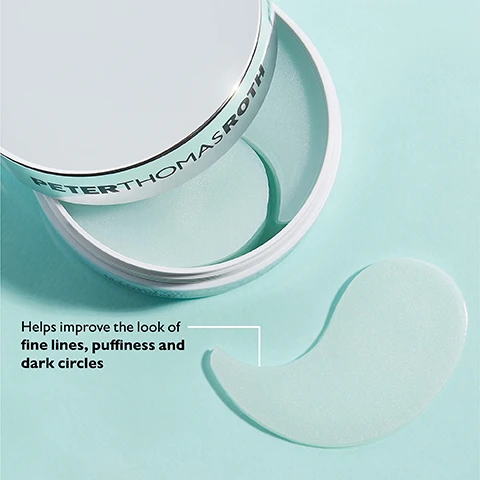 image 1, helps improve the look of fine lines, puffiness and dark circles. image 2, hyaluronic acid drenches the eye area with moisture. ceramide NP helps soften the look of fine lines. caffeine and arnica help reduce the look of puffiness and dark circles. image 3, can be applied two ways. target under eye puffiness and wrinkles. target crow's feet.
