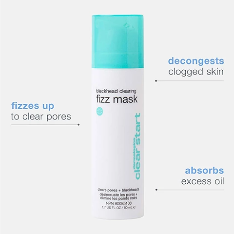 Image 1, fizzes up to clear pores. decongests clogged skin. asorbs excess oil. image 2, bad news for blackheads sulfur clears out pores keeping skin clear. image 3, great news for skin, kaolin clay helps asorbs excess oils and purifies. image 4, so goof, took everything out of my pores without irritating my skin. this is my new holy grail for blackheads. image 5, 97% saw less oily skin after just one use. 92% saw smoother looking skin after 1 week.