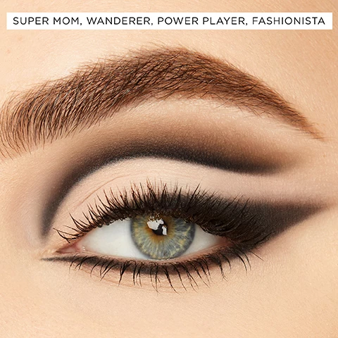 Image 1, super mom, wanderer, power player and fashionista. image 2, caregiver, natural beauty, best friend and bombshell. image 3, swatches of fashionista, power player, wanderer, super mom, bombshell, best friend, natural beauty, caregiver, multi-tasker, dreamer, force of nature and free spirit. image 4, caregiver, natural beauty, best friend and bombshell. image 5, force of nature, wanderer, best friend and bombshell. image 6, supermom, wanderer, power player and fashionista.