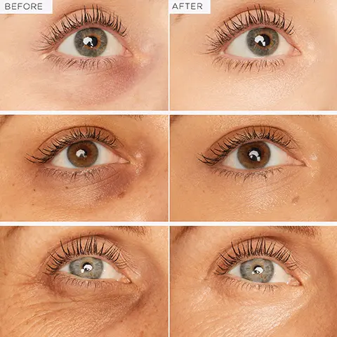 BEFORE AFTER Image 2, powered by: colored clay rose clay yellow clay purple clay caffeine licorice extract sodium hyaluronate squalane mica & silica