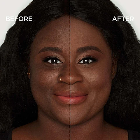 Image 1, before and after. image 2, plant powered by babassu. nourishes, moisturises and soothes. 97% said it's like makeup and skincare combined. 100% showed improvement in the appearance of fine lines and wrinkles after 10 days. based on a consumer panel study. based on a clinical study. image 3, powered by babassu, hyaluronic acid, sunflower seed, vitamin e.