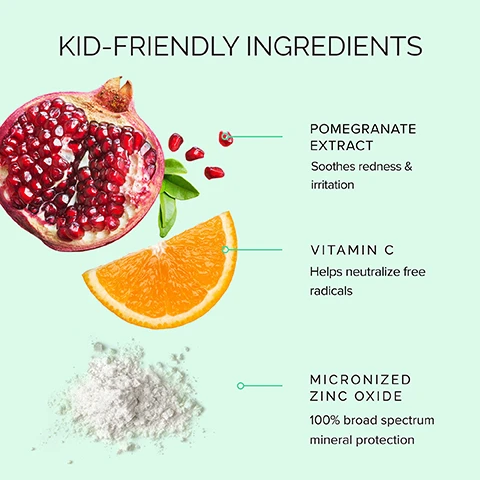 Image 2-dermstore-en_US - The image displays a cut pomegranate, an orange slice, and a pile of white powder, illustrating kid-friendly ingredients with text: KID-FRIENDLY INGREDIENTS, POMEGRANATE EXTRACT Soothes redness & irritation, VITAMIN C Helps neutralize free radicals, MICRONIZED ZINC OXIDE 100% broad spectrum mineral protection. Image 3-dermstore-en_US - Two childrens hands hold a green tube of sunscreen with text NOSOLARGO PROTECT & NOURISH MINERAL KIDCREME 50 SPF Natural sheer protection for hydrated, happy skin broad spectrum UVA/UVB Water Resistant (80 MINUTES) Developed with plant extracts 2 FL OZ / 60 ML, set against a beach background and alongside marketing text MADE JUST FOR KIDS, Conveniently sized for easy grab-and-go, Easy and fun to apply, Glides on smoothly and mess-free, No white cast. Image 4-dermstore-en_US - A man and a child are seated on a sandy beach with the man pointing towards the ocean, next to two green sunscreen products, a tube labeled VISIBLY SOOTHING MINERAL KIDCROME SPF 50 PROTECTION and a stick labeled VISIBLY SOOTHING MINERAL SUNSCREEN STICK SPF 50 PROTECTION, with additional text reading GENTLE YET MIGHTY PROTECTION, Non-irritating formula ideal for kids 6 months+, Non-nano 100% mineral SPF 50 protection, Fragrance-free & safe for sensitive skin, Water-resistant for up to 80 minutes. Image 5-dermstore-en_US - The image shows three mint green MOSOLARSCIENCES kid-safe suncare products: a tube of Mineral KidCrème SPF 50, a spray bottle of KidSpray SPF 40, and a KidStick SPF 50, with the text Explore the Collection, Dermatologist-developed, kid-safe suncare made with sensitive skin in mind. Image 6-dermstore-en_US - A smiling blonde woman in a black top is featured next to the text MDSOLARSCIENCES DERMATOLOGIST - DEVELOPED • SPF + SKINCARE SCIENCE ISNT OUR SECRET. ITS OUR STANDARD. At the heart of our brand is a commitment to true skin wellness, powered by science, elevated by luxury, and grounded in clean, feel-good formulas. RENEE PLATO, CEO.