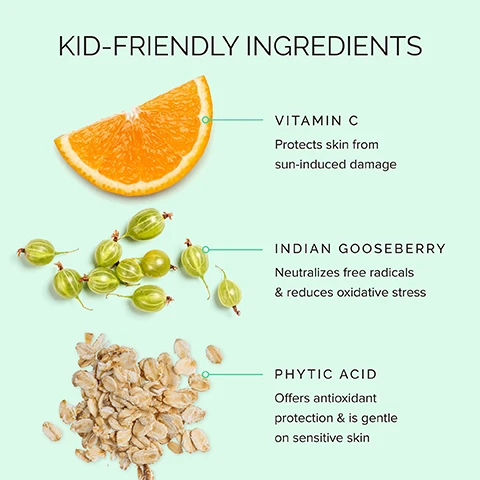 Image 2-dermstore-en_US - The image shows three ingredient groups with their benefits: an orange slice for Vitamin C that protects skin from sun-induced damage, a pile of green Indian Gooseberries that neutralize free radicals and reduces oxidative stress, and a heap of oatmeal flakes for Phytic Acid that offers antioxidant protection and is gentle on sensitive skin, all presented under the title KID-FRIENDLY INGREDIENTS. Image 3-dermstore-en_US - A light green MD Solar Sciences Kidspray sunscreen bottle is shown with features listed on the right, reading: MDSOLARSCIENCES PROTECT & NOURISH KIDSPRAY Broad Spectrum Sunscreen Water Resistant (80 Min) SPF 40, GENTLE YET MIGHTY PROTECTION, Non-irritating formula ideal for kids 6 months and up, Broad spectrum SPF 40 UV protection, Easy to apply, 360 degree non-aerosol continuous mist, Water resistant for up to 80 minutes. Image 4-dermstore-en_US - A woman sprays a teal bottle onto a young girls arm next to a swimming pool, with visible text on the right side reading Made just for kids, Fragrance-free and safe for sensitive skin, Fast, even coverage & quick-drying, Lightweight & non-greasy for a non-sticky finish, and Sheer formula leaves no white cast. Image 5-dermstore-en_US - An image displays a light green sunscreen bottle and two 5-star customer reviews, with visible text stating: DERMATOLOGIST DEVELOPED. PARENT-APPROVED. Goes on smooth and evenly. Im a stickler for reapplying every 80 minutes, but the kids never burned! JENNIFER M. This spray saved my toddler on our beach trip to the Gulf of Mexico! My toddler (who has red hair and very fair skin) didnt even get red from using this. KATIE M. The partially visible bottle shows labels including MOOSOO KIDS SPF 40 Broad Spectrum UVA/UVB Water Resistant (80 minutes) GENTLE SHEER PROTECTION DERMATOLOGIST DEVELOPED 6 FL OZ / 177 ML. Image 6-dermstore-en_US - Three mint green suncare products (a tube, a spray bottle, and a stick) are displayed on a light green background, with the visible text EXPLORE THE COLLECTION. Dermatologist-developed, kid-safe suncare made with sensitive skin in mind. The tube is labeled MOSOLARSCIENCES PROTECT & NOURISH MINERAL KIDCRÈME SPF 50 Natural, sheer protection for humans 6 months & older. DERMATOLOGIST DEVELOPED 100% MINERAL SUNSCREEN Broad Spectrum SPF 50 Water Resistant (80 Min) 6 FL OZ / 177 ML; the spray bottle is labeled MOSOLARSCIENCES PROTECT & NOURISH KIDSPRAY Broad Spectrum Sunscreen Water Resistant (80 Min) SPF 40 GENTLE, SHEER PROTECTION DERMATOLOGIST DEVELOPED 6 FL OZ / 177 ML; and the stick is labeled MOSOLARSCIENCES PROTECT & NOURISH KIDSTICK SPF 50 Water Resistant (80 Min) 4 FL OZ / 11.3 G. Image 7-dermstore-en_US - A smiling blonde woman in a black top is pictured with a pink brush stroke accent, alongside text that reads MDSOLARSCIENCES DERMATOLOGIST - DEVELOPED • SPF + SKINCARE SCIENCE ISNT OUR SECRET. ITS OUR STANDARD. At the heart of our brand is a commitment to true skin wellness, powered by science, elevated by luxury, and grounded in clean, feel-good formulas. RENEE PLATO, CEO.