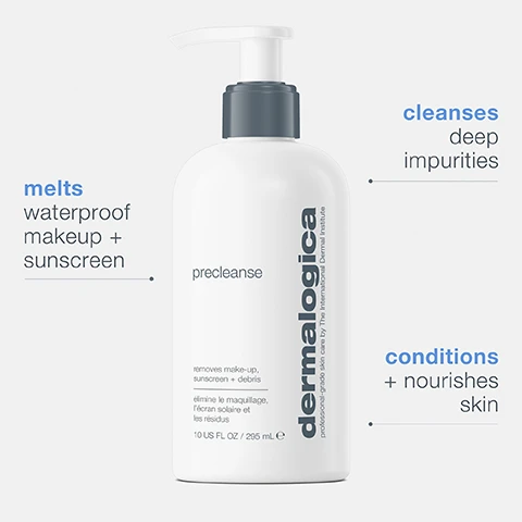 Image 1, melts waterproof makeup and sunscreen. cleanses deep impurities. conditions and nourishes skin. image 2, apricot kernel oil = helps maintain skin's protective barrier. lavender oil = helps soothe and purify skin. sunflower oil = reduces stressed skin. image 3, new jumbo size available.