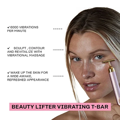 6000 vibrations per minute. sculpt, contour and revitalise with vibrational massage. wake up the skin for a wide awake, refreshed appearance.
