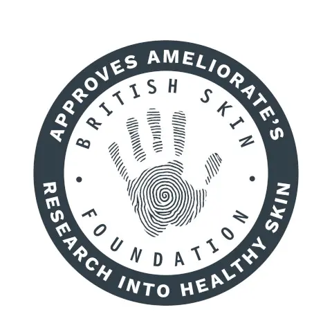 Image 1: Approves Ameliorate's research into health skin: British skin foundation. Image 2-5: Before and after model shots