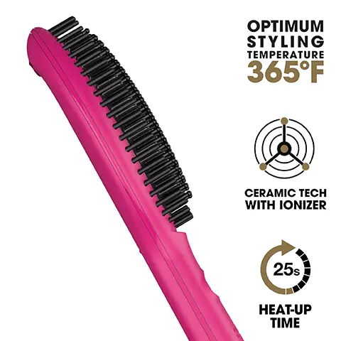 Image 1, optimum styling temperature 365 f. ceramic tech with ionizer, 25 second heat up time. Image 2, ghd glide quick trans formative results before and after. Image 3, universal voltage