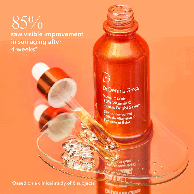 Image 1, 85% saw visible improvement in sun aging after 4 weeks* *based on a clinical study of 6 subjects. Image 2-4 before and after
