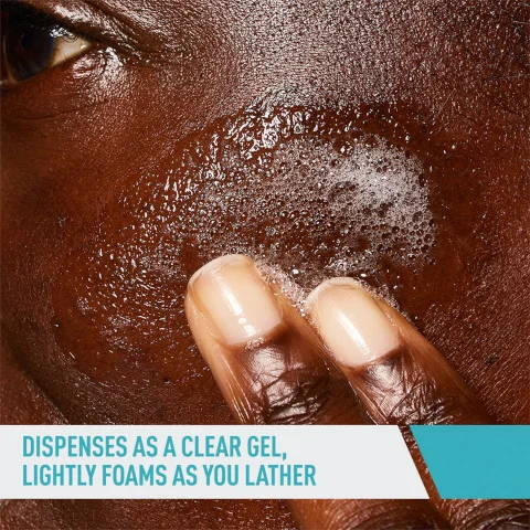 dispenses as a clear gel, lightly foams as you lather
