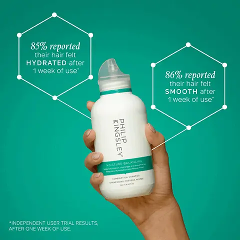 Image 1 and 2, 85% reported their hair felt hydrated after 1 week use. 86% their hair felt smooth after 1 week use. *independent user trial results after one week of use. Image 3, after first use, 9 out of 10 agreed hair felt nourished. *independent user trial results after one use