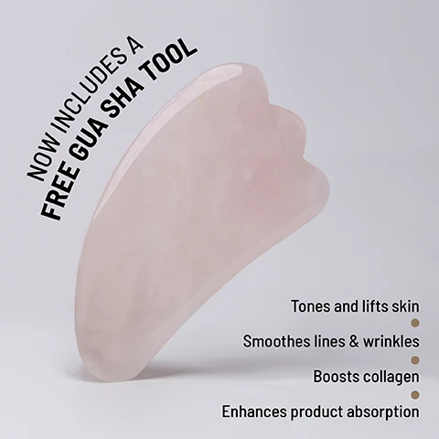 Image 1 - A light pink gua sha tool is displayed against a neutral background, with overlay text stating NOW INCLUDES A FREE GUA SHA TOOL and additional benefits listed: Tones and lifts skin, Smoothes lines & wrinkles, Boosts collagen, and Enhances product absorption.
Image 2 - A person using a facial massage tool on their neck, with text that reads 100% showed an improvement in skin elasticity after 4 weeks of use* and *Instrumental evaluation conducted on 33 volunteers.
Image 3 - A smiling woman holds a jar of Dr. Brandt neck tightening cream while promoting skincare benefits, with text stating REVEAL YOUR NECK NOT YOUR AGE, Tightens and lifts the look of sagging neck skin, Smoothes the appearance of creases, and Improves sagging under the chin.
Image 4 - A close-up image of a white cream on a circular dish, labeled with three ingredients: Tightening-Firming Complex which visibly tones under the chin and smooths neck skin, HydraFirm Complex that provides moisture and prevents moisture loss, and Pea Extract which improves elasticity and moisturizes the skin.
Image 5 - A jar of Dr. Brandt Neck Tightening Cream sits on a clear acrylic surface, accompanied by a smooth massage tool, against a blue background, with icons that indicate it is free from synthetic fragrance, sulfates, parabens, and cruelty.