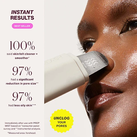 Image 1 - Image shows a person using a skin device near their nose, with text overlaying results like INSTANT RESULTS, BEST SELLER, 100% said skin felt cleaner + smoother, 97% had a significant reduction in pore size, 97% had less oily skin, and a yellow burst with UNCLOG YOUR PORES. Image 2 - A close-up shows a mans face receiving a skin treatment with a DERMAFLASH device, displaying text DERMAFLASH INFUSE EXTRACT and DEEP CLEAN PORES with an arrow. Image 3 - Image shows the text Winner of 25+ Industry Awards and three award seals including BEAUTYINC THE GREATEST SKIN CARE 2024, BEST OF BEAUTY allure AWARD WINNER, and AWARD WINNER 2024 NEWBEAUTY THE BEAUTY AUTHORITY. Image 4 - A white skin device, small mist bottle, and USB cable are shown with text Whats Included, 1 DERMAPORE+ Device, DERMAFLASH, EXTRACT, INFUSE, DERMAFLASH DERMAPORE PREPMIST DECONGEST + SOOTHE BRUME DERMAPORE PREP DECONGESTION + APAISER 15 ml / 0.5 fl. oz US, 1 Prep Mist (0.5 fl. Oz.), and 1 USB Charging Cable. Image 5 - Text image with instructions on how to use a product, including headings STEP ONE: PREP, STEP TWO: EXTRACT, STEP THREE: INFUSE, and associated instructions.