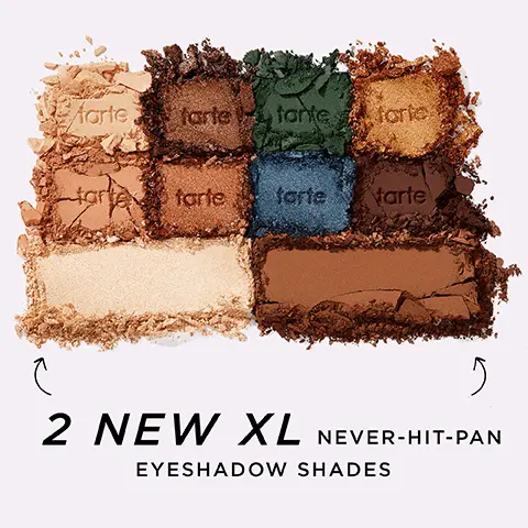 Image 1, Aarte farte tante forte tarte farte forte tarte で 5 2 NEW XL NEVER-HIT-PAN EYESHADOW SHADES Image 2, 1 3 5 6 8 9 10 GLAMAZONTM AMAZONIAN CLAY EYESHADOW PALETTE 1. HORIZON 2. CANOPY 3. LUSH 4. LIGHT BREAK 5. HAZE 6. ENCHANTING 7. LAGOON 8. FOREST 9. MYSTIC 10. SCENIC
