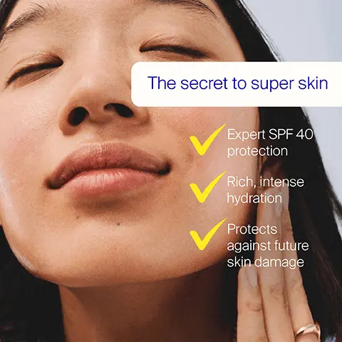 Image 1, BEHIND THE BOTTLE KEY INGREDIENTS ARGAN OIL High in vitamin E & fatty acids, nourishes skin without feeling greasy Supergoop! MO Super geap GLO GRAPESEED OIL A skin-loving oil to nourish & help protect from environmental aggressors MEADOWFOAM SEED OIL Nourishes skin & helps lock in moisture Sun an Laz 48 m Fasisti (80 mi SPER Image 2, Silky, lightweight body oil + SPF 50 Image 3, The secret to super skin Expert SPF 40 protection Rich, intense hydration Protects against future skin damage Image 4, BEHIND THE BOTTLE KEY INGREDIENTS NEW & IMPROVED! Supergoop! SUPERSCREEN HYDRATING DAILY CREAM 176750 ml. ALGAE EXTRACT Rich in skin-essential lipids and amino acids to nourish skin ECTOIN Defends skin from oxidative stress caused by blue light, radiation and pollution CERAMIDE Known to help restore skin's weakened moisture barrier Image 5, HEALTHIER-LOOKING SKIN. SOFTER FEEL. 100% agreed their skin felt more hydrated** 98% agreed this product felt immediately nourishing on skin* *Based on a consumer study with 52 participants after 1 product application "Based on a consumer study with 52 participants after 2 weeks Image 6, WHY WEAR A MOISTURIZER WITH SPF? Up to 90% of the signs of aging are caused by the sun, and UV damage can cause skin dehydration. SUPERSCREEN SPF 40 makes it easy to get the sun protection you need while hydrating skin and protecting against future skin damage. Image 7, Soft, rich cream