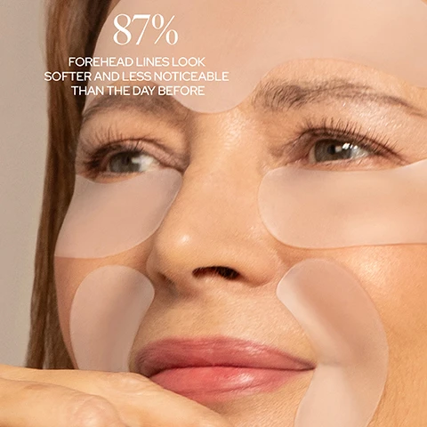 Image 1, 87% forehead lines look softer and less noticeable than the day before. image 2, botox free no appointment needed. image 3, 84% skin moisture was replenished after just 1 night.
