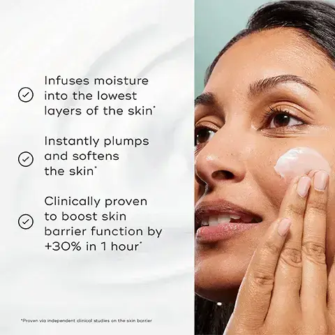 image 1, Infuses moisture into the lowest layers of the skin'. Instantly plumps and softens the skin'. Clinically proven to boost skin barrier function by +30% in 1 hour. Proven via indepedent clinical studies on the skin barrier. image 2, Before. Immediately After. instantly smooths and plumps skin. proven via independent clinical study on total moisture daily facial cream on 35 voluntters over 4 weeks. image 3, PREBIOTIC PEPTIDE, Maintains a balanced skin microbiome. MULTI-WEIGHT HYALURONIC ACID, Leaves the skin hydrated & supple. CERAMIDES & LIPIDS, Visibly restores & nourishes. image 4, find your moisture match. total moisture daily facial cream - use morning and night. a daily light weight hydrating moisturiser to instantly plump skin and boost the skin barrier. advanced night ceramide - night time, an overnight anti-aging moisturiser to firm skin and smooth wrinkles. image 5, 94% Less Packaging. ENJOY MORE MOISTURE BUT LESS WASTE WITH THE RECYCLABLE REFILL POD - when you buy the refill pod versus the full glass jar. image 6, good to know. dermatologically tested. verified microbiome friendly. accepted by the national eczema association. non comedogenic. fragrance free