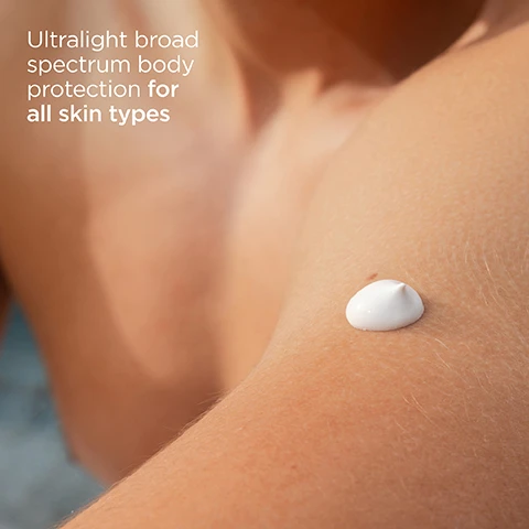 Image 1, ultralight broad spectrum body protection for all skin types. image 2, clinical results showed - +30% hydration after 15 minutes, -23% transepidermal water loss after 15 minutes. data on file, ISDIN corp 2024. image 3, deeply hydrates, soothes and calms, antioxidant action. image 4, zinc oxide 100% mineral sunscreen. aloe barbadensis leaf juice powder, antioxidant and anti-inflammatory properties. bisabolol and allantoin soothing hydration. vitamin e antioxidant rich action. image 5, apply liberally 15 minutes before sun exposure. reapply at least every 2 hours. image 6, join the love isdin community. 1 = scan the QR code. 2 = earn points. 3 = enjoy rewards. unique code guarantees quality and authenticity.