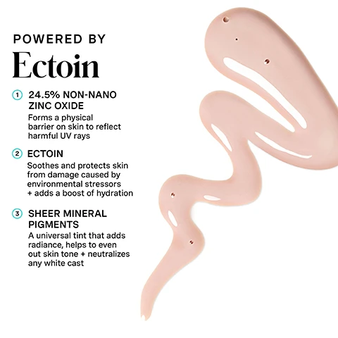 Image 1 - A light pink liquid swatch with tiny dark specks is displayed on a white background alongside text that reads: POWERED BY Ectoin, 1 24.5% NON-NANO ZINC OXIDE Forms a physical barrier on skin to reflect harmful UV rays, 2 ECTOIN Soothes and protects skin from damage caused by environmental stressors + adds a boost of hydration, 3 SHEER MINERAL PIGMENTS A universal tint that adds radiance, helps to even out skin tone + neutralizes any white cast. Image 2 - Three light blue Kate Somerville skincare bottles are displayed on a white background, with text that reads Kate Somerville Skin Health Experts, Mineral SPF 50+, HYDRAKATE Illuminating SPF 50+ Drops, PROTECT + HYDRATE + ILLUMINATE, Broad Spectrum Sunscreen, Water Resistant (80 minutes), Suncare is Skincare, A 24.5% NON-NANO ZINC OXIDE MINERAL SUNCREEN THAT CHECKS ALL THE BOXES, Deep hydration, Illuminating, radiant finish, Soothes + evens skin tone. Image 3 - A person with short hair smiles slightly, holding two fingers with streaks of product on them, next to instructions for use that read: HOW DO I Use This? 1 Shake well 2 For face + neck coverage use two fingers-length of product 3 Let absorb for 15 minutes before sun exposure Pro Tip: Reapply every 2 hours or after 80 minutes of swimming, sweating, or towel drying, and for daily use, AM. Image 4 - A person with radiant skin holds a turquoise Kate Somerville sunscreen tube against their neck, with text on the image reading 93% reported the product felt like skincare, not suncare*, *Clinically proven based on an independent clinical study, Kate Somerville The Daily SPF 50+ HYDRATE Glowing SPF 50+ Sunscreen Broad Spectrum, and CLINIC EXPERTISE AT YOUR FINGERTIPS • KATE SOMERVILLE •. Image 5 - A skincare routine infographic on a teal background titled KATES 5 Daily Dos, outlining five steps: 1 CLEANSE AM / PM, 2 EXFOLIATE 1-2X PER WEEK, 3 TREAT AM / PM, 4 MOISTURIZE AM / PM, and 5 PROTECT AM, which features a Kate Somerville SPF 50+ sunscreen bottle with product squeezed out, followed by a section that states MAKE SPF A DAILY HABIT For maximum sun protection, apply an amount of product that spans the length of two fingers - its the perfect dose to shield your skin effectively! Image 6 - Two smiling women with glowing skin touch their faces, with one having dark wavy hair and the other with hair pulled back, and the visible text says no skin retouching.
