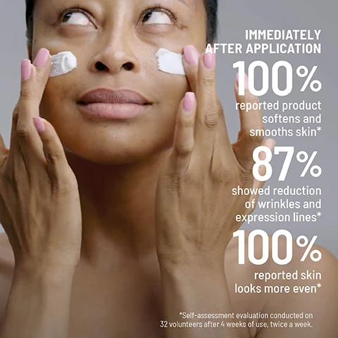 image 1, immediately after application - 100% reported product softens and smooths skin. 87% showed reduction of wrinkles and expression lines. 100% reported skin looks more even. self assessment evaluation conducted on 32 volunteers after 4 weeks of use, twice a week. image 2, natural biodegradable exfoliants. glycolic and lactic acids further refine textural irregularities. biocellulose microgranules provides gentle resurfacing. image 3, more effective than ever. improves the look of bumps and rough patches. resurfaces skin texture. replicates in office microdermabrasion procedures. image 4, gentle enough for sensitive skin. image 5, synthetic fragrance free, vegan, GMO free, paraben free, cruelty free, sulfate free. image 6, step 1 = cleanse, step 2 = exfoliate, step 3 = treat, step 4 = moisturise, step 5 = protect. how: apply on damp skin and gently massage for about 2 minutes avoiding the eye area, rinse well. when: 2 times a week AM or PM