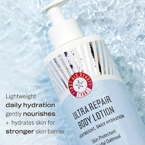 Image 1, lightweight daily hydration gently nourishes and hydrates skin for stronger skin barrier. image 2, 24 hours of hydration, safe for sensitive skin, fragrance free. accepted by the national eczema association. image 3, 100% agreed this product provides the ideal lightweight hydration for the body.