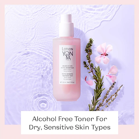 Image 1, alcohol fre toner for dry, sensitive skin types. image 2, drench skin in lasting hydration. intensely hydrates and refreshes skin. preps and sets makeup. boosts skin radiance. balances skin's natural ph levels. preps skin for better product absoprtion. image 2, same size, same formula. new packaging, more sustainable. image 3, more eco responsible packaging. 12.8 tons of glass saved per year. 2.7 tons of plastic saved per year. image 4, esthetician's tip = spray lotion yon-ka on a beauty blender or makeup sponge and tap all over skin to refresh dry looking makeup. image 5, 99% ingredients of natural origin. image 6, yon-ka's iconic bestseller. 1 sold every 3 minutes. image 7, 100% refreshing. 95% skin invogorated and toned. 89% more radiant complexion. self assessment - classical study with 19 women for four weeks. image 8, 1 = cleanse, 2 = tone, 3 = boost, 4 = moisturise.