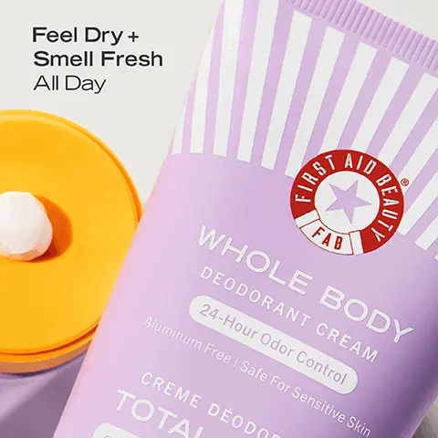 Feel Dry + Smell Fresh All Day. 92% Agreed This product kept them feeling fresh + protected from odor all day in a consumer perception study with 100 consumers after 12 hours. 100% Agreed This product feels gentle on skin and is versatile to use on multiple body parts, UNDER ARMS, UNDER BOOBS, PRIVATES, FEET in a consumer perception study with 100 consumers after 12 hours. 98% Agreed This product did not leave residue on clothes + blended into skin with a lightweight feel in a consumer perception study with 100 consumers after immediate use. ODOR-FIGHTING AHAS Fresh Citrus Scent. How to Use: Apply a pea-sized amount to pits, privates, underboob, tummy rolls, feet where you experience unwanted body odor.