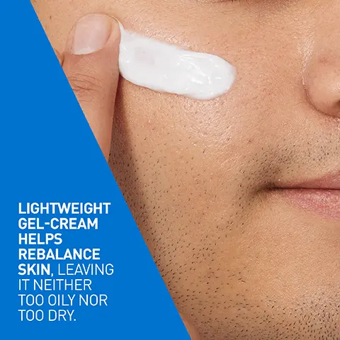 Image 1, LIGHTWEIGHT GEL-CREAM HELPS REBALANCE SKIN, LEAVING IT NEITHER TOO OILY NOR TOO DRY. Image 2, ESSEN AL OIL-CONTROL GRAMIDER 3 ESSENTIAL CERAMIDES Help keep moisture in and harmful elements out HYALURONIC ACID Helps give skin a smooth, plump texture while maintaining skin's moisture balance OIL-ABSORBING TECHNOLOGY Silica and other powders help absorb excess oil Image 3, AFTER CLEANSING, APPLY LIBERALLY TO FACE AND NECK DAILY, OR AS DIRECTED BY A PHYSICIAN Image 4, CeraVe Oil Control Moisturizing Gel-Cream REBALANCES Oly Skin 3 FL02 (89) SUITABLE FOR ALL SKIN TONES Image 5, SUITABLE FOR COMBINATION TO OILY SKIN G-Cream CeraVe DC Gel-Cream Cerave Contra CeraVe DC Gentle on skin Fragrance-free Non-comedogenic Non-greasy Cerave O Contr