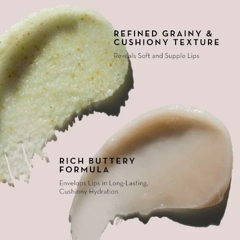 refined grainy and cushiony texture - reveals soft and supple lips. rich buttery formula - envelops lips and long lasting, cushiony hydration.