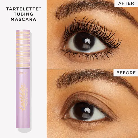 Tartelette tubing mascara after, before. Lights, camera, lashes 4-in-1 mascara, after, before. 2 for you, 2 free for me. Break apart or keep 'em all. Double ended, liquid liner, gel liner. Fake awake eye highlight. Tartelette Tubing. Lights, Camera, Lashes. Double Take Eyeliner.
