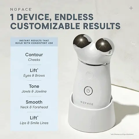 Image 1, NUFACE 1 DEVICE, ENDLESS CUSTOMIZABLE RESULTS + INSTANT RESULTS THAT BUILD WITH CONSISTENT USE Contour Cheeks Lift® Eyes & Brows Tone Jowls & Jawline Smooth Neck & Forehead Lift' Lips & Smile Lines NOFACE "with Effective Lip & Eye Ahmet Image 2, Lifted Hooded Eyelid & Brow NUFACE INSTANT RESULTS IN 5 MINUTES! Lifted Jaw BEFORE AFTER IMMEDIATE RESULTS 90% Saw a Lifted Appearance FDA-Cleared. Clinically-Proven. Aesthetician Created. Advanced Customization. from a poutcome Image 3, STEP 3: ACTIVATE + LIFT NUFACE FIRMING + BRIGHTENING Silk Crème Activator Your Device's Must-Have Partner Conducts Microcurrent Down to the Facial MUSCLES Hydrates For up to 48 Hours Improves Radiance & Firmness NOFACE FIRMING BRIGHTENING SILK CRÈME WITH PHYTO-ACTIVES 160/50m Image 4, CLINICALLY PROVEN RESULTS 10% Instantly Plumps Skin and Improves Radiance 24 Hour Boost in Hydration 24% Visibly Fills Fine Lines *After 12 weeks Protocol: A 12-week, single-c clinical study was conducted on 81 females, ages 35 to 65, Fitzpatrick - with mano moderate skin softness, firmness, and elasticity on the cheeks, as well as fine linerinkles, skin smoothness, plumpness, fing, skin tone evenness, radiance, and overal pearance of skin condition on the global face, and including some who have crow's fecinkles, under eye wrinkles, perioral wrinkles, forehead lines, marionette lines, appearance of nasolabial folds. Product was applied twice daily in conjunction with use regular cleanser, moisturizer, and sunscreen. Efficacy evaluation conducted at base post application, and at weeks 1, 4,8, and 12 SKINCEUTICALS HA INTENSIFIER MULTI-GLYCAN Image 5, CLINICALLY PROVEN RESULTS 37% Increased firmness 27% Reduction in the appearance of fine lines 36% Reduction in the appearance of wrinkles Pro52-weekly 50 female 40-40 years old Result of week 20 (USA, 2011). SKINCEUTICALS CE FERULIC® Image 6, HOW TO APPLY Step 1 Apply 3-5 drops of C E Ferulic to face, neck and chest Step 2 Apply 4-6 drops of HA Intensifier Multi-Glycan to face and neck