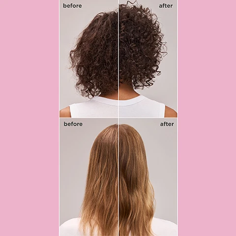 Image 1 - Image shows a comparison of hair transformations, with the top row displaying curly hair labeled before and after, and the bottom row showing straight hair labeled before and after, against a pink background.
Image 2 - A pink container of Briogeo Superfoods lightweight hydration hair mask sits open with a creamy product visible inside, beside a halved passion fruit, and the text reads: Smells like: Sweet, slightly tart berries and the freshness of crisp greens with a juicy, tropical finish.
Image 3 - A smiling woman with long hair holds a pink container labeled Briogeo Superfoods acai + passionfruit lightweight hydration hair mask, with greenery in the background and the text Get softer, smoother, more manageable hair in 5 minutes.visible.
Image 4 - A woman with long, slick hair is smiling while massaging her hair, which is covered in a treatment, against a pink background, with visible text instructions on how to use the product. The text reads: How to use: After shampooing, massage into hair from mid-lengths to ends. Leave on for at least 5 minutes. Rinse through. Use weekly in place of conditioner.
Image 5 - An image split into two sections featuring hair masks from Briogeo Superfoods; on the left, a pink jar labeled Briogeo Superfoods acai + passionfruit lightweight hydration hair mask with a description for fine-to-medium hair, and on the right, a green jar labeled Superfoods avocado + kiwi mega moisture hair mask with a description for medium-to-thick hair, both accompanied by fruity visuals.
Image 6 - Image shows three sections with different ingredients: the top section features white drops of liquid labeled Hydration Complex with the text Deeply hydrates parched hair, the middle section displays a cut open passionfruit with seeds and pulp labeled Acai Extract + Passionfruit Oil with the text Boosts moisture + shine, and the bottom section shows a pile of white powder labeled Niacinamide Complex with the text Supports softer strands.
Image 7 - Image shows a collection of colorful hair care products labeled Briogeo Superfoods displayed against a light pink background, with text indicating Find Your Superfood Wash Day Duo, and arrows pointing to the products stating Best for all hair types, Best for oily-prone hair, and Best for dry, parched hair.