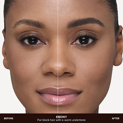 Image 1 - A womans face is split vertically, showing a before and after comparison of eyebrow definition, with the left side displaying natural eyebrows and the right side showing defined and filled eyebrows, with the visible text reading BEFORE, EBONY, For black hair with a warm undertone, and AFTER. Image 2 - A grid of nine panels, each displaying a close-up of an eye and eyebrow showcasing a different brow shade, with labels Blonde, Taupe, Soft Brown, Caramel, Chocolate, Medium Brown, Dark Brown, Ebony, and Granite. Image 3 - A close-up shows two dark cosmetic pens on a white background, with one pen angled in the foreground displaying a fine brush tip and the text ANASTAS vertically on its side, and the upright pen in the background featuring a stylized ABH logo, while accompanying text lists product features: MICRO-FINE BRUSH TIP CREATES REALISTIC, HAIR-LIKE STROKES, PERFECTLY BALANCED INK FLOW FOR EASY APPLICATION, WATER-RESISTANT + LONG-WEARING UP TO 24 HOURS. Image 4 - An eyebrow pen with a micro-fine brush tip is shown, with two magnified insets displaying the brush tip and a spoolie brush, accompanied by text that reads: MICRO-FINE BRUSH TIP Creates natural-looking, hair-like strokes for a realistic effect with ultimate precision. 0.1MM TIP Ultra-thin and flexible for a smooth application without skipping. SPOOLIE BRUSH Built-in custom spoolie brush for easy blending with a seamless finish. Image 5 - Three rows of close-up images show before and after eyebrow transformations, with the top row featuring sparse brows made fuller, the middle row featuring undefined brows made more defined, and the bottom row featuring over-tweezed brows made thicker, along with the visible text BEFORE, SPARSE BROWS, AFTER, BEFORE, UNDEFINED BROWS, AFTER, BEFORE, OVER-TWEEZED BROWS, AFTER. Image 6 - Three arms with light, medium, and dark skin tones display eleven eyebrow makeup swatches, each shaped like a small brow, with the visible text Granite, Ebony, Dark Brown, Medium Brown, Chocolate, Caramel, Soft Brown, Taupe, Blonde. Image 7 - A four-panel image demonstrates how to apply eyebrow makeup, starting with a fine-tipped pen drawing hair-like strokes on a brow, followed by extending the strokes along the brow, then blending with a spoolie brush, and concluding with a finished, defined eyebrow, with text that reads: Shake before use. Start at the base of your brow and apply hair-like strokes in sparse areas. Continue adding hair-like strokes throughout the brow, working in the direction of hair growth. After every 5-6 strokes, let the ink dry, then blend using the spoolie brush. FINISHED LOOK. Image 8 - A close-up shows an eye with a blue-green iris and a hand applying an eyebrow pen, drawing light brown hair strokes on the eyebrow, with the text ANASTASIA TIP Before use, shake the pen and draw on a flat surface to ensure the ink flows to the tip. Image 9 - A woman with light blue-green eyes and dark skin applies a brow pencil to her left eyebrow, while her right eyebrow is already filled in. Visible text: MODEL WEARS | CHOCOLATE.