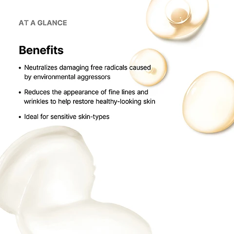 Image 1 - Three amber liquid drops and a creamy white smear are displayed on a white background, alongside text that reads AT A GLANCE, Benefits, Neutralizes damaging free radicals caused by environmental aggressors, Reduces the appearance of fine lines and wrinkles to help restore healthy-looking skin, Ideal for sensitive skin-types. Image 2 - A SkinCeuticals Serum 10 brown glass dropper bottle is depicted on the right next to a petri dish with yellow liquid and a test tube, with clinical results and product details listed on the left, reading Clinically Proven Results, 15% Improvement in the appearance of radiance and luminosity, 20.9% Improvement in the appearance of fine lines, 10.9% Improvement in the appearance of firmness, Protocol: 12-week clinical study conducted on 56 female subjects, ages 40-55. Subjects applied Metacell Renewal B3 twice daily. Subjects also used SkinCeuticals Gentle Cleanser and Physical UV Defense SPF 30 as needed, and the bottle label states SkinCeuticals Serum 10 Dual Antioxidant Treatment Sérum Double Antioxydant Prevent/Prévenir. Image 3 - A white SkinCeuticals Metacell Renewal B3 pump bottle is shown with a clear glass dish containing white cream, alongside text presenting clinical results and product details: CLINICALLY PROVEN RESULTS 15% Improvement in the appearance of radiance and luminosity 20.9% Improvement in the appearance of fine lines 10.9% Improvement in the appearance of firmness Protocol: A dermatologist-controlled 12-week clinical on 56 female subjects, ages 40-55. Subjects applied Metacell Renewal B3 twice daily. Subjects also used SkinCeuticals Gentle Cleanser and Physical UV Defense SPF 30 as needed. SkinCeuticals METACELL RENEWAL B3 COMPREHENSIVE DAILY EMULSION TO CORRECT EARLY SYMPTOMS OF PHOTOAGING FOR A RECLARIFIED TONE AND RETIGHTENED SURFACE CORRECT. Image 4 - Two close-up images show people applying skincare products to their faces, alongside instructions that read: Step 1 After cleansing, apply 4-5 drops of Serum 10 to clean hands. Gently press into dry skin, on the face, neck, and chest. Step 2 Twice daily, massage 1-2 pumps of Metacell Renewal B3 into a thin, even layer across the entire face, neck, and chest.