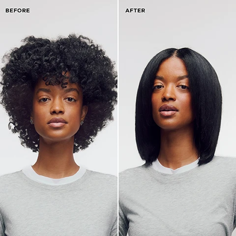 Image 1 - A before and after image of a woman showing her hair transform from voluminous curly hair on the left to sleek straight hair on the right, with the visible text BEFORE and AFTER. Image 2 - A split image shows a woman with straight, light brown hair on the left, and the same woman with voluminous, wavy, richer brown hair on the right, with the visible text BEFORE on the left and AFTER on the right. Image 3 - A womans portrait split into two sections, showing a before and after comparison of her dark hair, which appears wavy and somewhat frizzy on the left and smoother, wavier, and shinier on the right, while she wears a light tube top and beaded necklace. BEFORE AFTER Image 4 - A light pink hair styling tool with gold accents and visible control buttons is shown open on a white background, next to text that reads 360-DEGREE, EXTERNALLY HEATED ARMS penetrate hair from all sides for quick, effortless curling and waving. Image 5 - A person straightens their dark hair with a white and gold flat iron, next to text that reads DIGITAL T3 SINGLEPASS® TECHNOLOGY Delivers perfect heat precision for one-pass styling. Image 6 - A hand holds a light pink hair styling tool with gold accents and a digital display showing 300, accompanied by the text HI-RES DIGITAL DISPLAY for seamless setting adjustment. Image 7 - A woman styling her long brown hair with a light pink and gold curling iron, with text that reads BEVELED CERAGLOSS™ CERAMIC ARMS penetrate hair from all sides as you wrap for flawless styling and lasting shine. Image 8 - A person is styling their dark hair with a light pink hair straightener near the roots, with the text Style closer to hairs root with artfully engineered, EXTRA-SLIM PLATES. Image 9 - A woman styles her long dark hair with a pink hair tool against a light background. Optimized plates with BEVELED EDGES create seamless curls and waves. Image 10 - A grid of four images showcasing different hair styles: a woman with long dark hair displaying soft bends, labeled Soft Bends; a woman with long light brown hair with defined ribbon curls, labeled Ribbon Curls; a woman with long dark wavy hair featuring loose curls and waves, labeled Loose Curls + Waves; and a woman with sleek, straight shoulder-length dark hair, labeled Sleek + Straight. Image 11 - A compact, light pink beauty tool with gold accents and a white power cord is displayed, next to descriptive text that reads House your tool in the included LIPSTICK CASE for easy storage and travel.