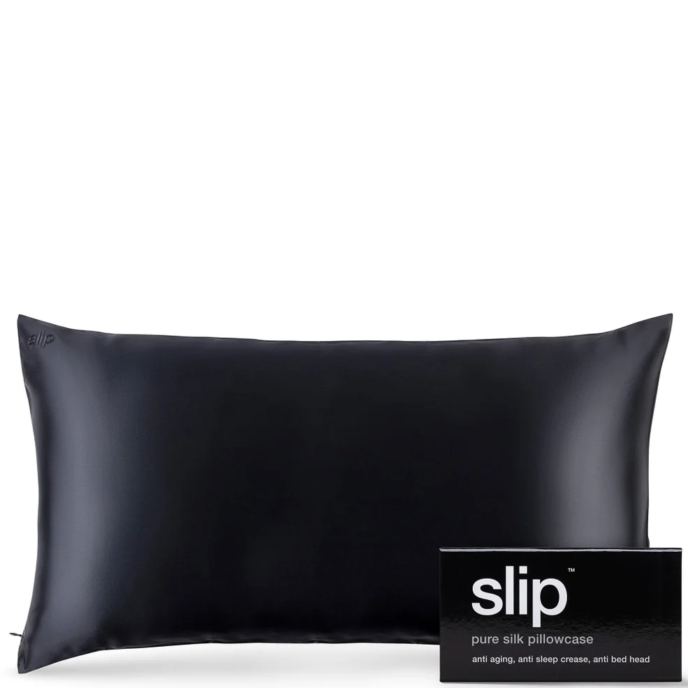 Slip Silk Pillowcase King - Black Image 1