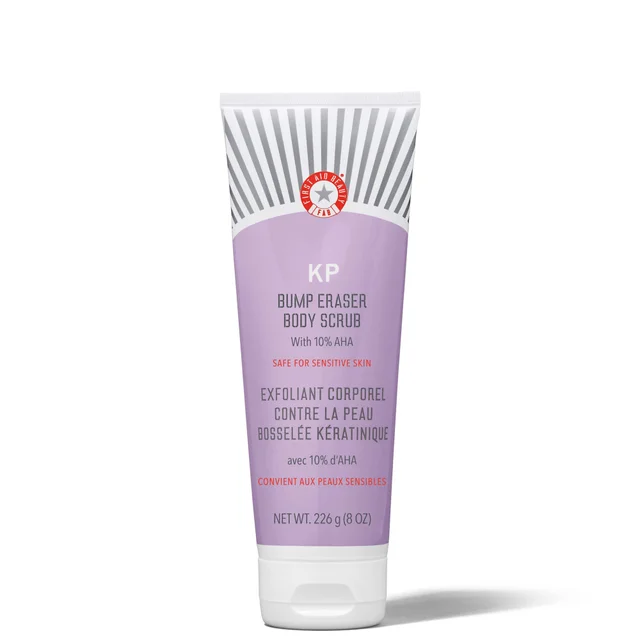 First Aid Beauty KP Bump Eraser Body Scrub with 10% AHA - Body Exfoliant for Keratosis Pilaris 8oz
