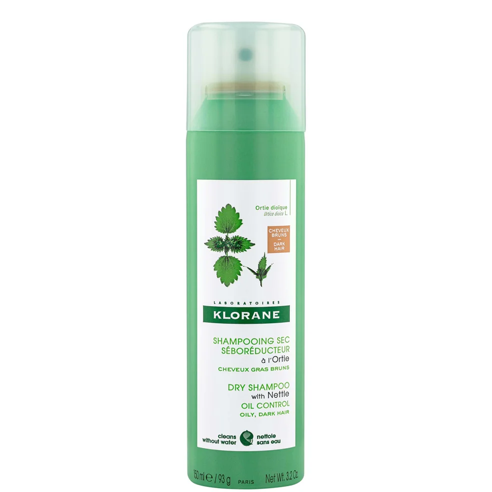 Klorane Dry Shampoo with Nettle Natural Tint - Oil Control for Dark Hair 3.2 oz. Image 1