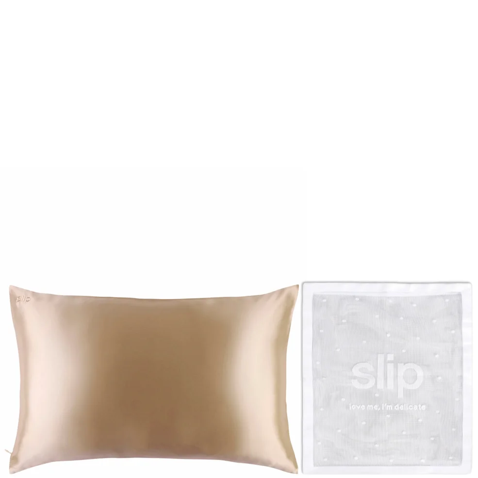 Slip Dermstore Exclusive Silk Caramel Pillowcase Duo and Delicates Bag (Worth $193.00) Image 1