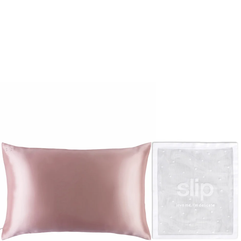 Slip Dermstore Exclusive Silk Pink Pillowcase Duo and Delicates Bag (Worth $193.00) Image 1