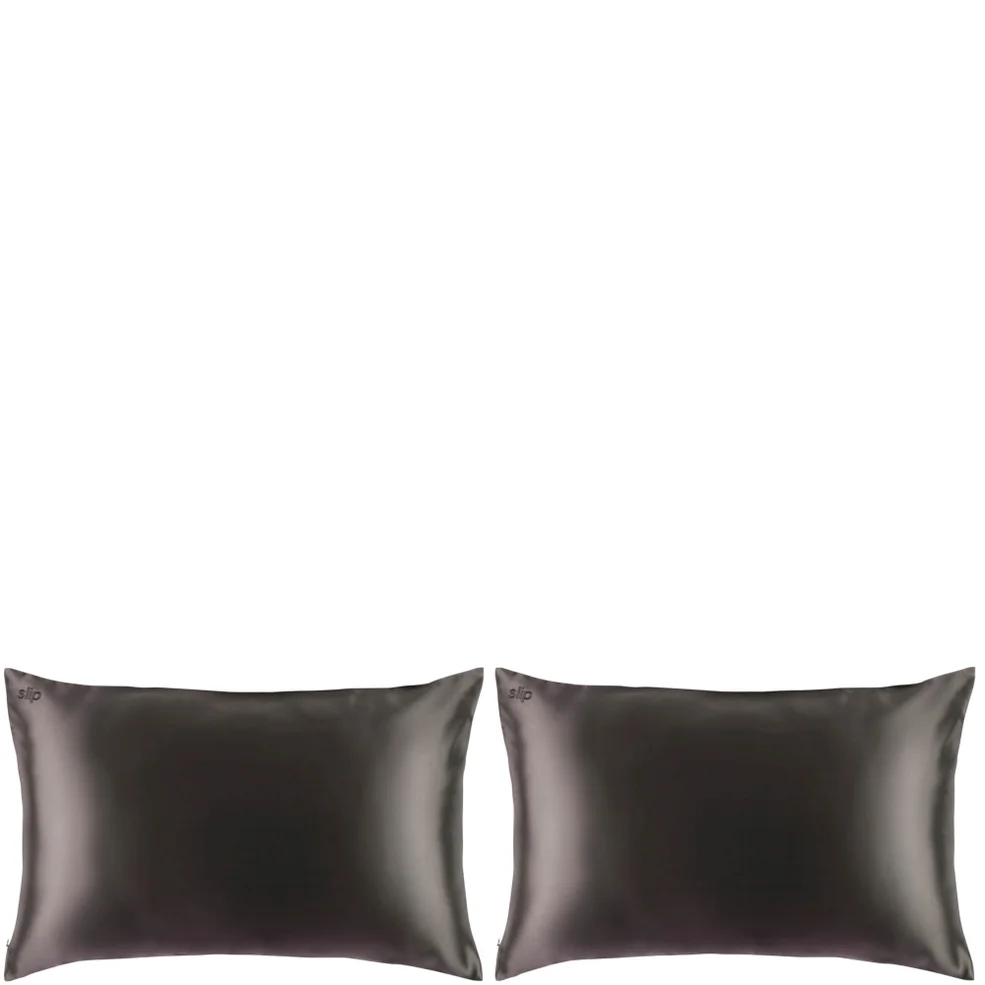 Slip Dermstore Exclusive Pure Silk Pillowcase Duo - Queen - Charcoal Image 1
