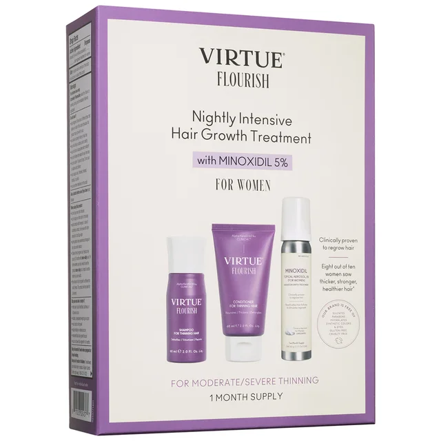 VIRTUE Flourish Nightly Intensive Hair Growth Treatment - Trial Size 3 piece