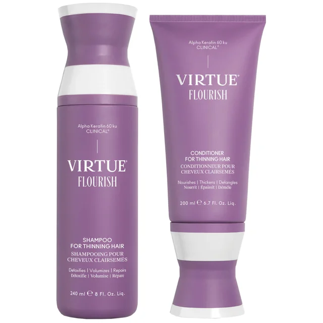 VIRTUE Flourish Shampoo and Conditioner for Thinning Hair Bundle