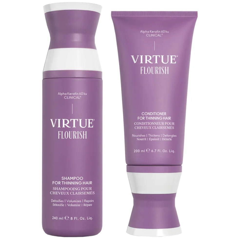 VIRTUE Flourish Shampoo and Conditioner for Thinning Hair Bundle Image 1