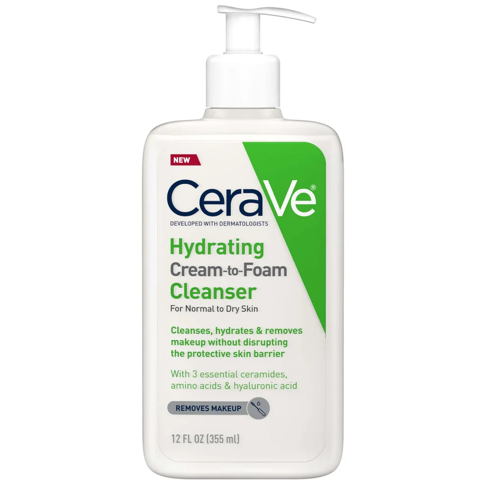 CeraVe Hydrating Cream-to-Foam Cleanser with Hyaluronic Acid (12 fl. oz.) Image 1
