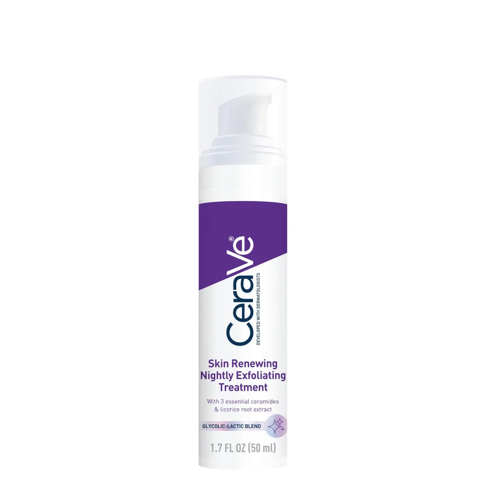CeraVe Skin Renewing Nightly Exfoliating Anti-Aging Treatment Serum with Glycolic Acid and Lactic Acid (1.7 fl. Oz) Image 1