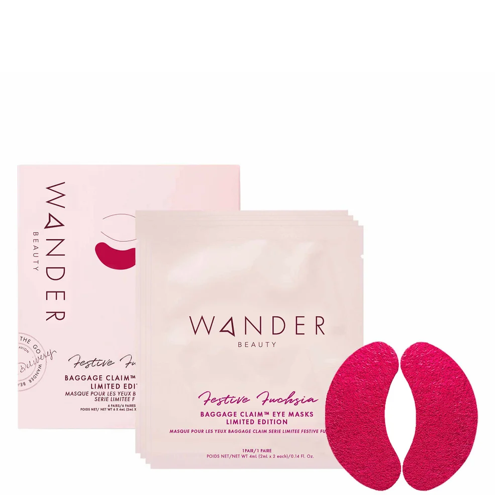 Wander Beauty Baggage Claim Limited Edition Eye Masks - Festive Fuchsia (6 pair) Image 1